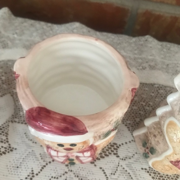 Rare Vintage Hand Painted Gingerbread Man Christmas Sugar/Creamer - Picture 6 of 12